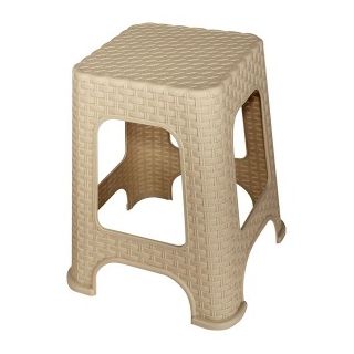 Σκαμπό ραττάν τετράγωνο μεγάλο μπεζ ΕΛ