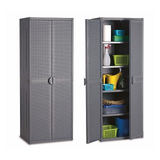 Ντουλάπα με ράφια “stile rattan” cm65x45x172h ΓΚΡΙ