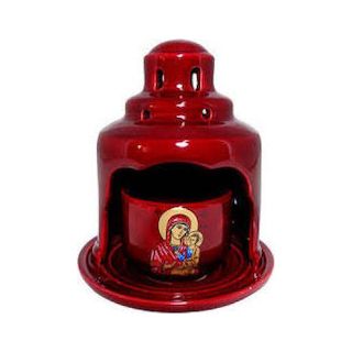 Καντήλα πήλινη εκκλησάκι