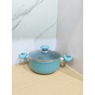 Κατσαρόλα αντικολλητική 22cm με γυάλινο καπάκι γρανίτης